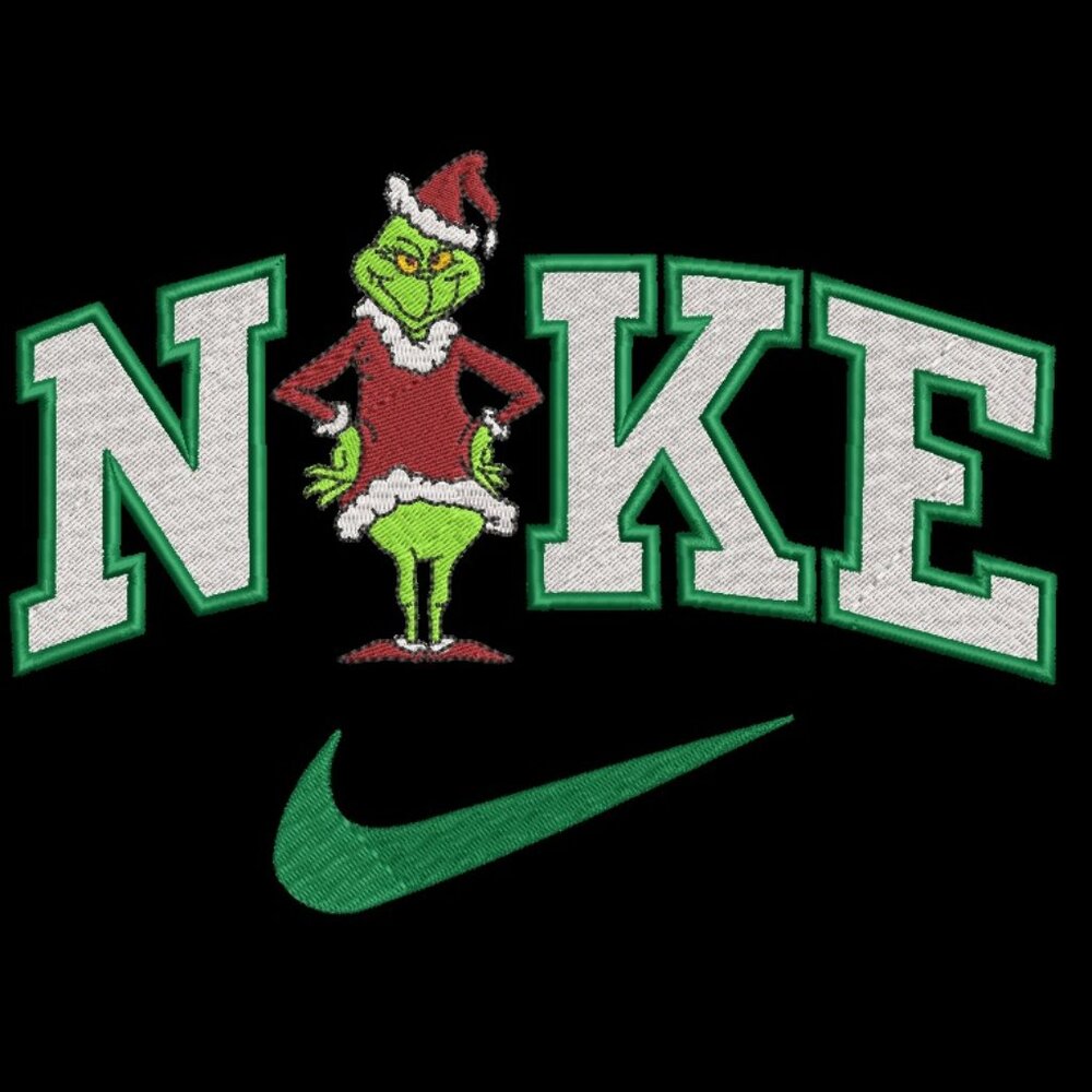 Nike Grinch Christmas HOODIE Embroidered Adult Unisex Sweatshirt
